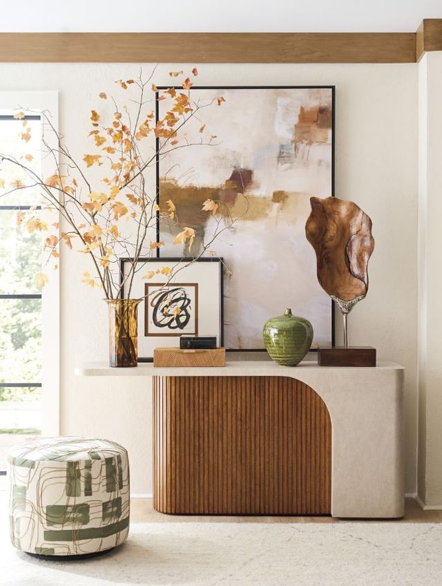 Lexington Home La Costa Seabourne Beige Console Table with Brown Base-1