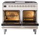Ilve® Nostalgie II Noblesse 40'' Antique White Pro Style Dual Fuel Range with Chrome Trim-2