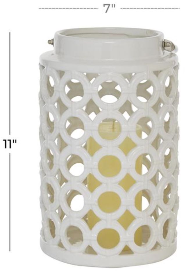Deco Marche White 11” Candle Lantern-3