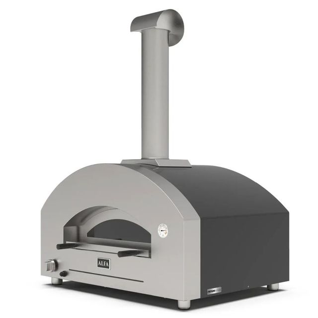 Alfa Futuro 4 Pizze 44" Wrinkle Black Natural Gas Pizza Oven-1