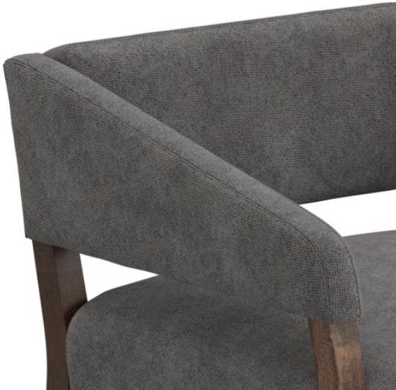 International Furniture Direct Murcia Gray/Lacquer Brown Accent Chair-3