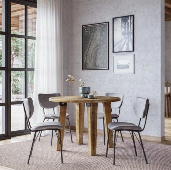 Jofran Inc. Reclamation Brown Round Dining Table-1