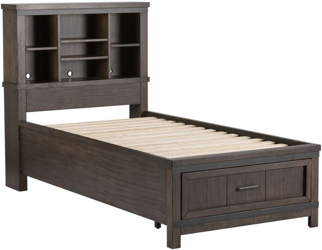 Liberty Furniture Thornwood Hills 3-Piece Rock Beaten Brown Youth Full Bookcase Bedroom Set-2