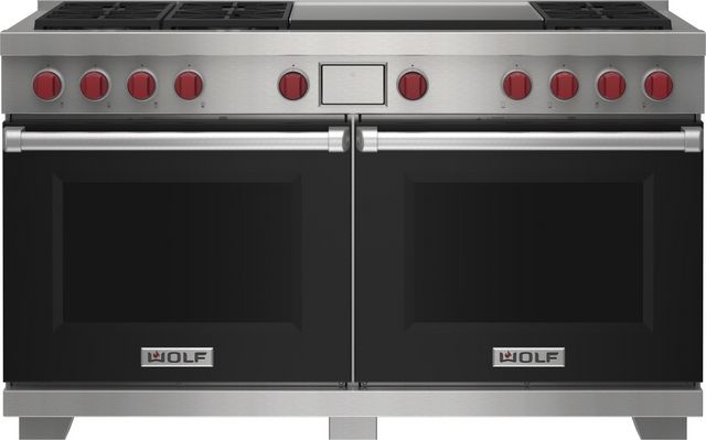 Wolf® 60" Black Pro Style Dual Fuel Range