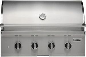 Front view of the Coyote® CL-Series 36" Built In Liquid Propane Stainless Steel Grill with 4 Infinity Burners