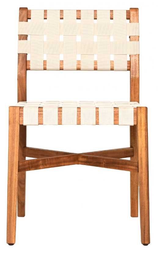 Zuo® Modern Tripicana Beige/Natural Wood Outdoor Dining Chair-1