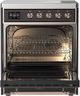 Ilve® Majestic III 30" Graphite Matte Pro Style Induction Range with Triple Glass Door and Copper Trim-1