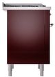 Ilve® Nostalgie II Noblesse 36'' Burgundy Pro Style Dual Fuel Range with Chrome Trim-2
