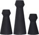 Renwil® Granfeld Set of 3 Textured Matt Black Vases-0