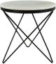 Moe's Home Collection Haley White Marble Round Side Table with Black Iron Base-0