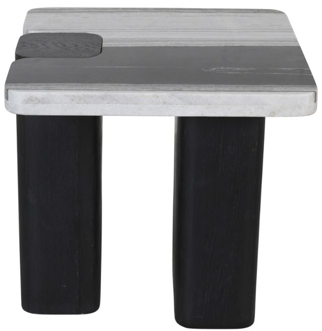 Meridian Furniture Ravenna Panda Marble End Table with Black Base-2