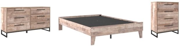 Signature Design by Ashley® Neilsville 3-Piece Whitewash Full Platform Bed Set-0