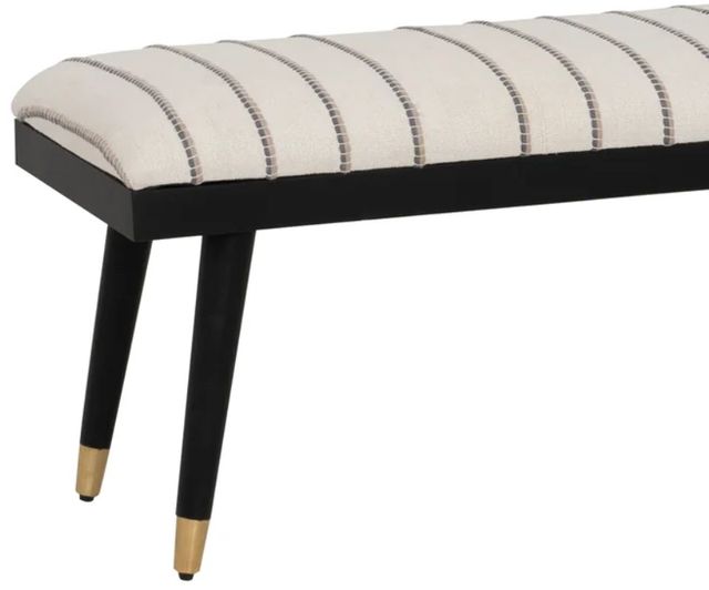 Powell® Cierra Black/Cream Upholstered Bench-1