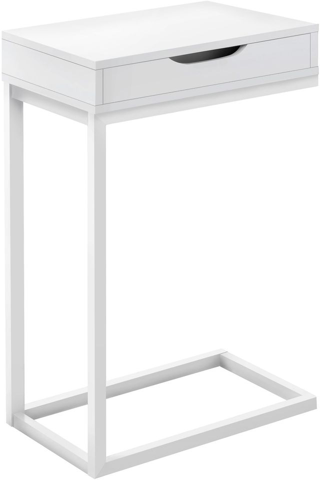 Monarch Specialties Inc. White Drawer Accent Table -0