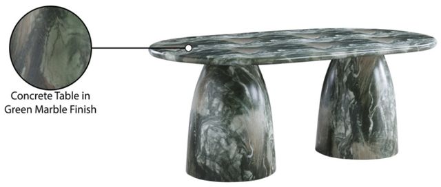 Meridian Furniture Cosenza Green 78" Indoor/Outdoor Concrete Dining Table-4