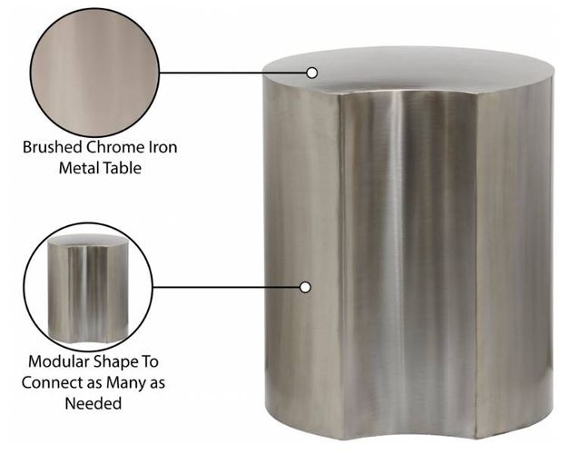 Meridian Furniture Dimple Silver 16" End Table-3