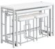 Coaster® Jackson 4-Piece Chrome/White Multipurpose Counter Height Dining Set-0