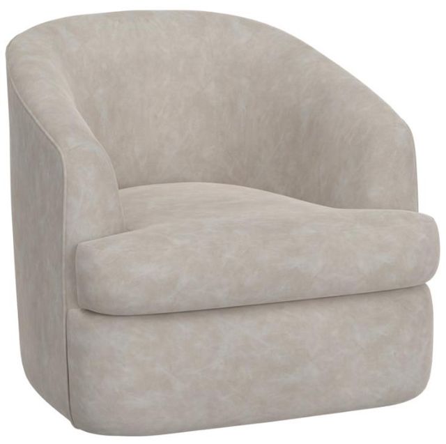 International Furniture Direct Tumbi Ivory Swivel Accent Chair-0