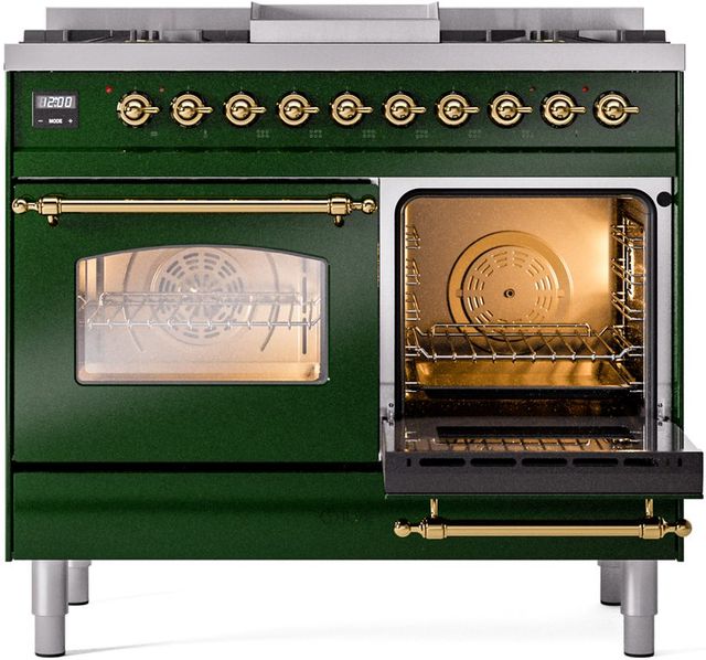 Ilve® Nostalgie II Series 40" Emerald Green Pro Style Dual Fuel Range-3