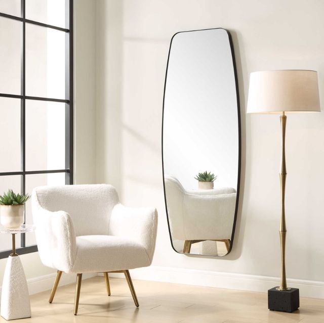 Uttermost® Caspian Satin Black Dressing Mirror-1