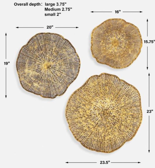 Uttermost® Radiance 3-Piece Gold/Natural Wall Decor Set-2