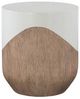 Century® Outdoor Complements Danny White Concrete/Wooden Outdoor Side Table with Brown Base-1