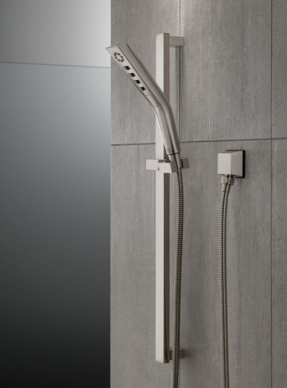 Delta Universal Showering Stainless H2Okinetic® Slide Bar Hand Shower-3