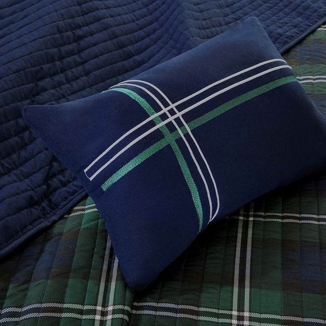 Olliix by Mi Zone Brody Blue Full/Queen Reversible Coverlet Set-3