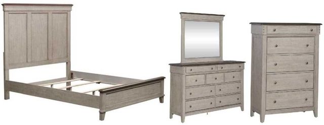 Liberty Furniture Ivy Hollow 4-Piece Dusty Taupe/Weathered Linen Queen Panel Bedroom Set with Chest-0