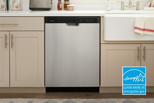 Amana® 24" Stainless Steel Front Control Built In Dishwasher with Midnight Interior-13