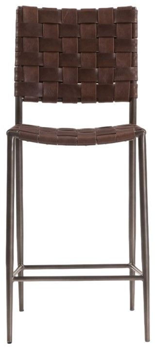 Home Trends & Design Copenhagen Brown Buffalo/Dark Pewter Counter Stool-1