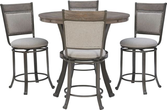 Powell® Franklin 5-Piece Beige/Pewter Counter Dining Set-0