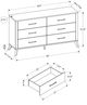Monarch Specialties Inc. Light Oak/Rustic Oak Dresser-2