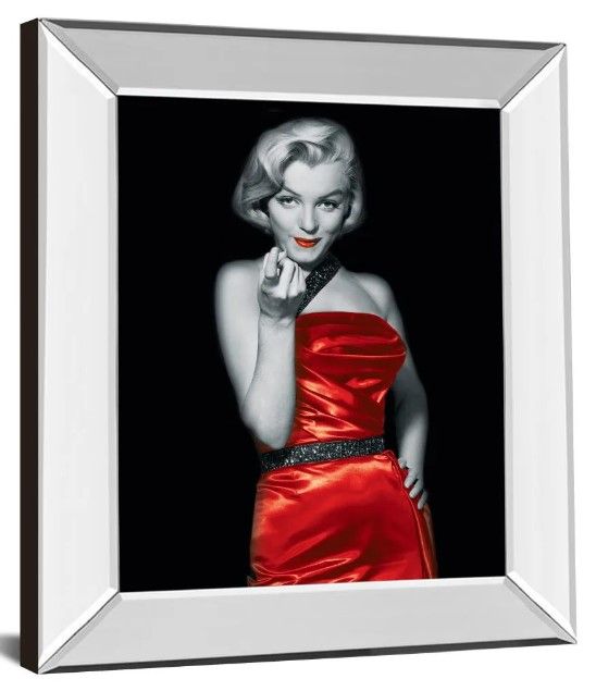 Classy Art Lady in Red 2 by Chelsea Collection Mirror Framed Wall Art-0