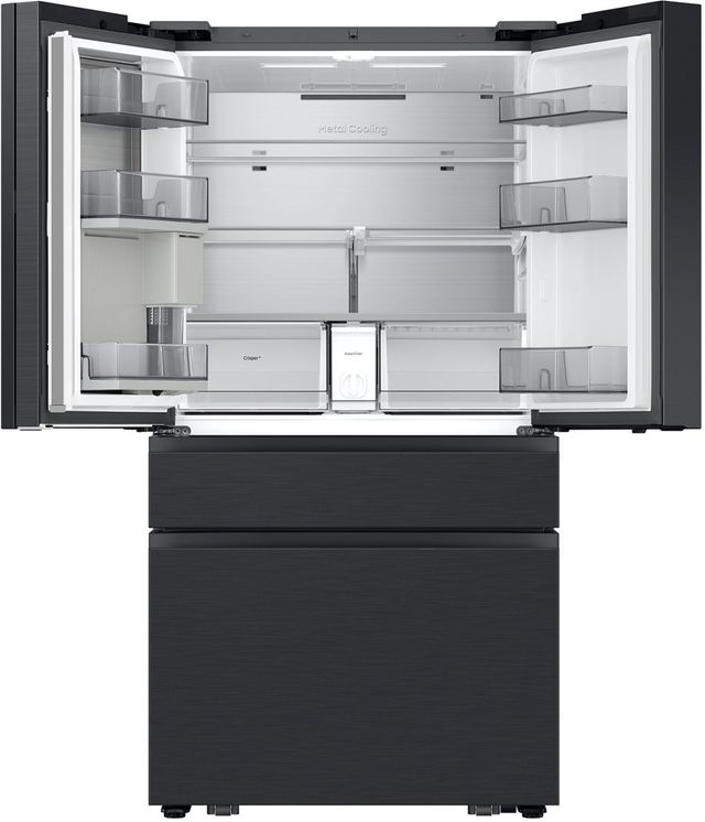 Samsung Bespoke 36" 28.6 Cu. Ft. Charcoal Glass/Matte Black Steel French Door Refrigerator with AI Family Hub™+ and AI Vision Inside™-1