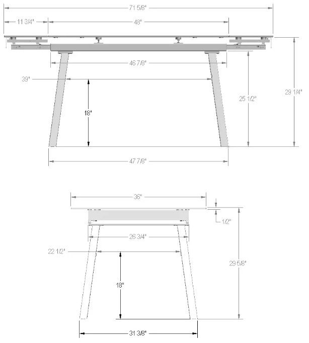 Amisco Customizable Lewis Rectangular Dining Table-1