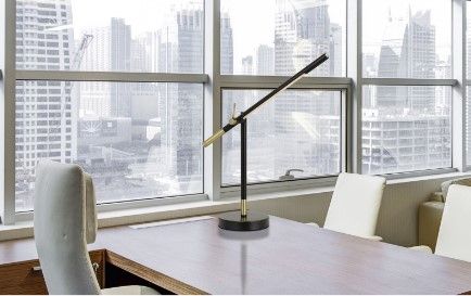 Cal® Lighting & Accessories Virton Antique Brass/Black Desk Lamp-1