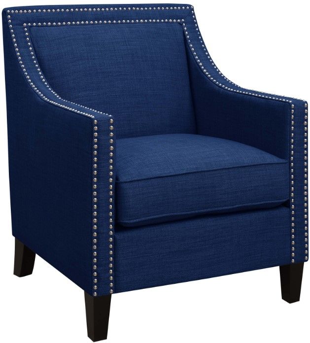 Elements International Erica Blue Chair and Ottoman Set-1