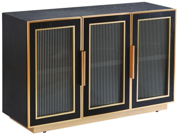 Stylecraft Ebony and Gold Sideboard-0
