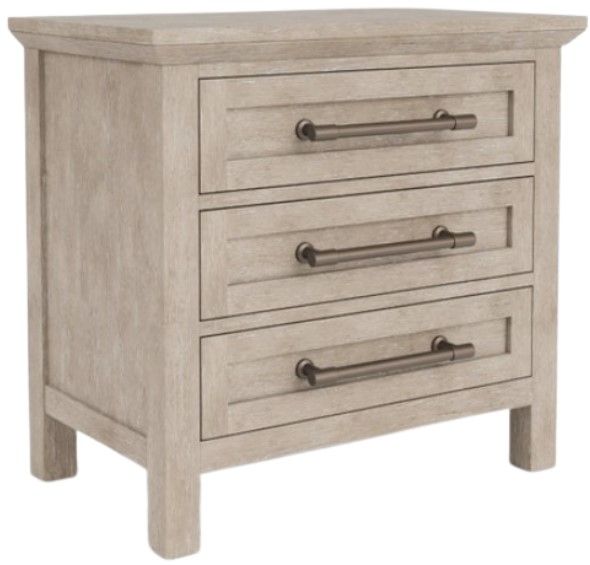 Riverside Furniture Bennett Frosted Gray 3-Drawer Nightstand-0