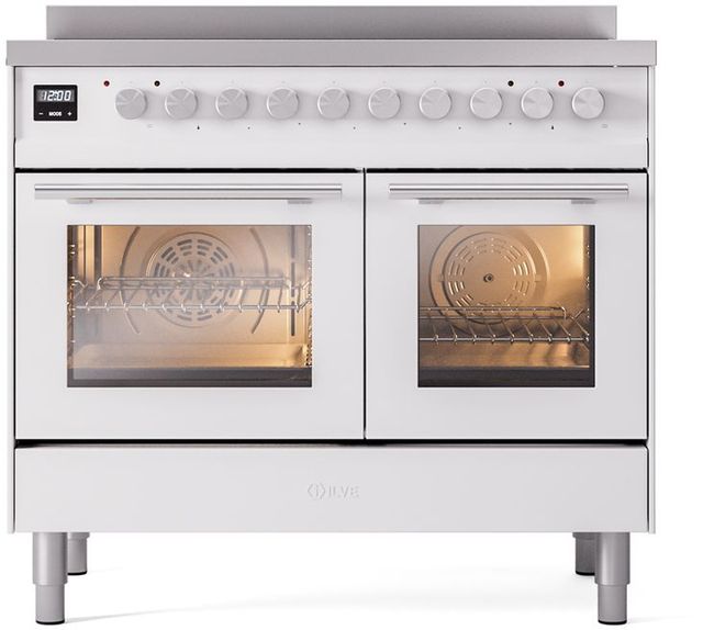 Ilve® Professional Plus II 40" White Pro Style Induction Range-2