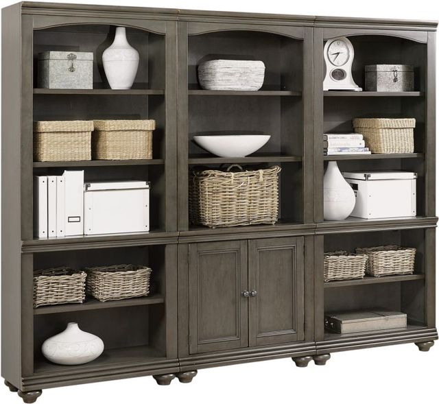 aspenhome® Oxford Peppercorn Open Bookcase-1
