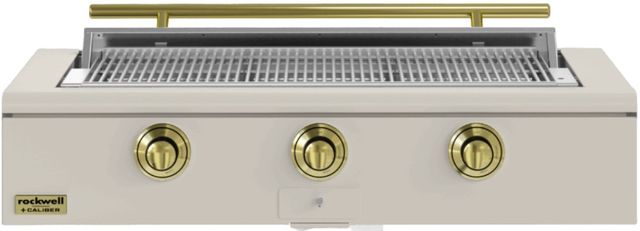 Caliber™ Rockwell Social 3-Burner Antique White Built-In Natural Gas Grill with Brass Hardware-0