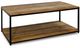 StyleCraft Chattercut Medium Natural Rectangle Coffee Table with Black Frame-0