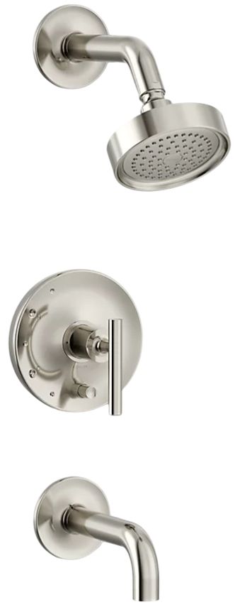 KOHLER® Purist® Rite-Temp® Vibrant Polished Nickel 2.5 GPM Bath and Shower Trim Kit with Lever Handle and Push-Button Diverter -0