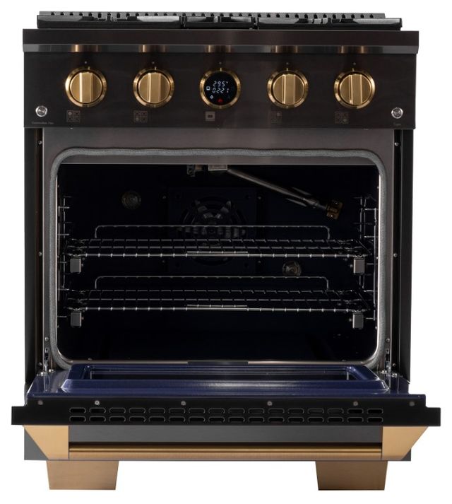 Kucht Professional KX Series 30" Titanium Stainless Steel Pro Style Dual Fuel Range with Kucht Horus Thermostat-1