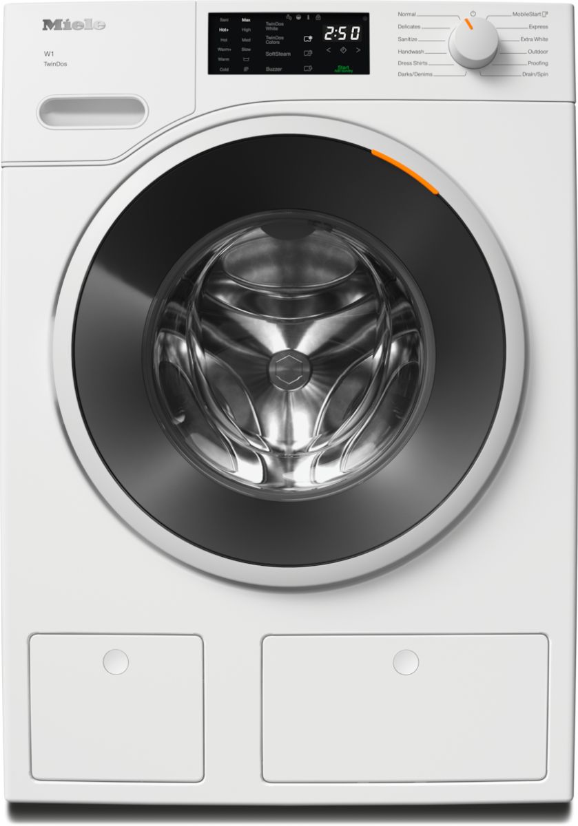 Miele 24&quot; Lotus White Front Load Washer | Davies Appliance 