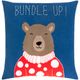 Surya Bundle Up Bear Navy 20"x20" Toss Pillow with Polyester Insert-0