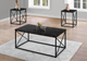 Monarch Specialties Inc. 3-Piece Black/Black Marble Living Room Table Set-2