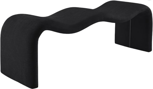 Meridian Furniture Willow Black Chenille Bench-0